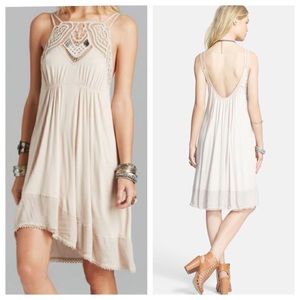 Free People Crochet Beaded Low Back Dress